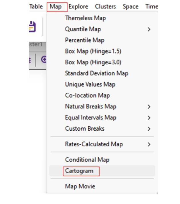 Cartogram tool in GeoDa