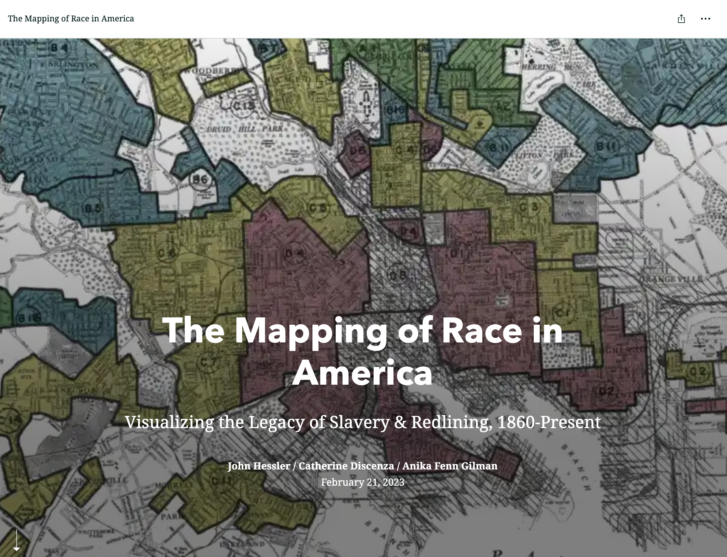 Figure 1.8 - The Mapping of Race in America (Hessler et al 2023)